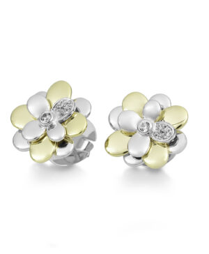 02/03701-0 925/- Bicolour Plated Silver White Sapphire Earrings