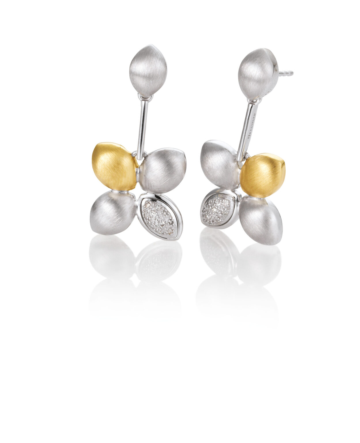 11/03008-0 925/- Bic Colour Diamond Silver Dangle Earrings