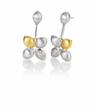 11/03008-0 925/- Bic Colour Diamond Silver Dangle Earrings