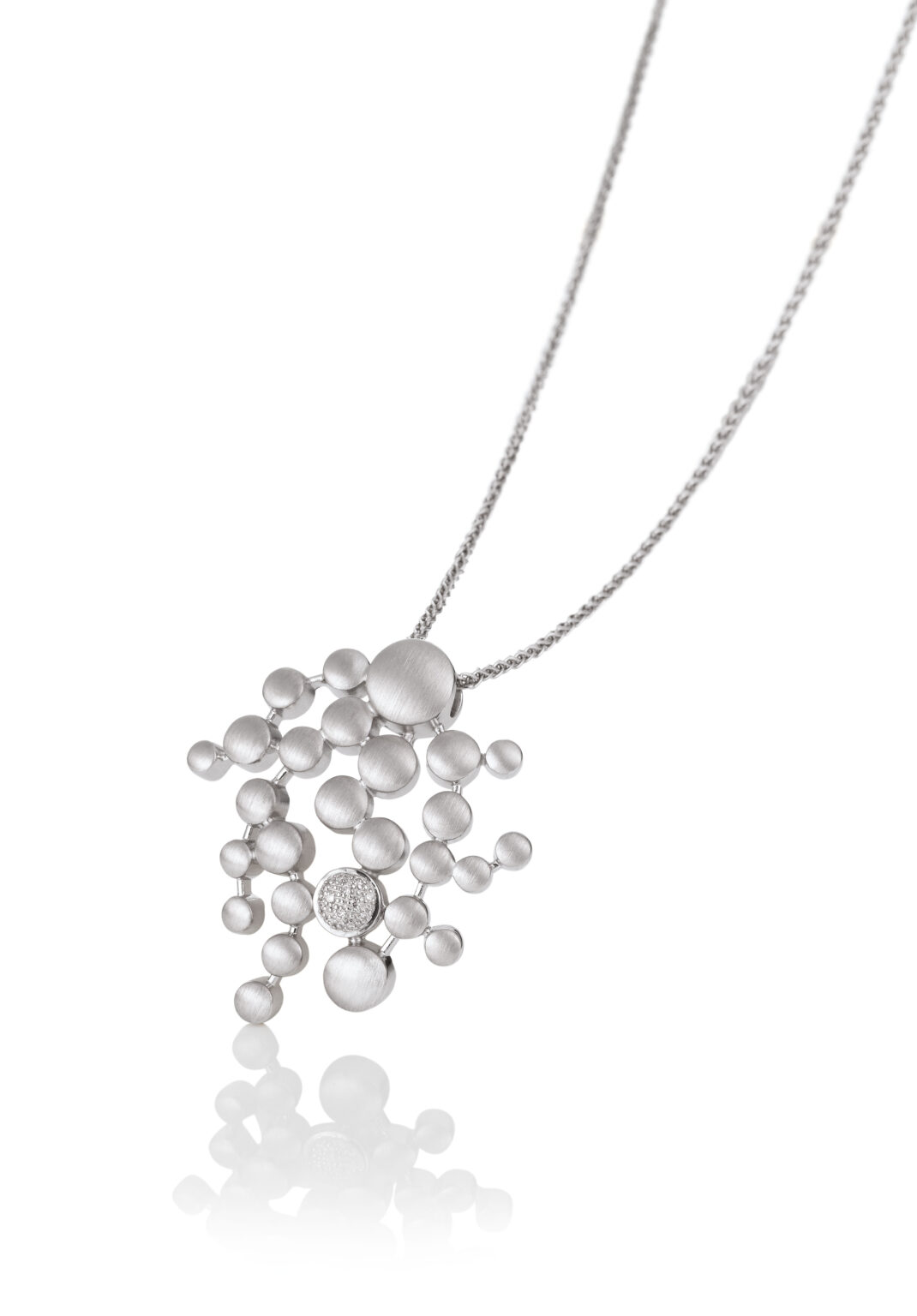 31/04408-0 925/- Rhodium Silver Diamond Pendant 0.066 Ct H/si