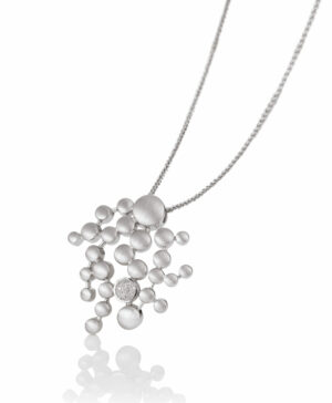 31/04408-0 925/- Rhodium Silver Diamond Pendant 0.066 Ct H/si