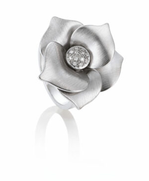 41/05419-0 925/- Rhodium Plated Diamond Ring, 0.066 Ct H/Si
