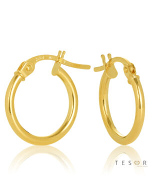 10OBC527-99 9Y Eboli 1.5mm Round Tube Hoop Earring 10mm Diameter
