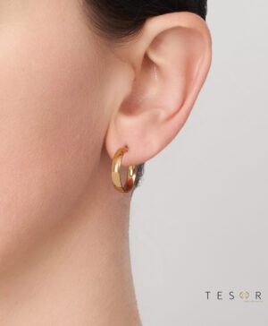 Alternative view of 15OBC455-99 9Y Gavi Half Round Flat Hoop Earring 15mm