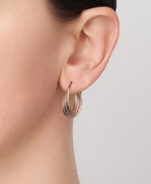 Alternative view of 20OBC698-9900 9YWR Sanremo Triple Tube Overlapping Hoop Earrings
