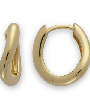 48810 - 925/- Sterling Silver 925/- Creole, gold plated polished
