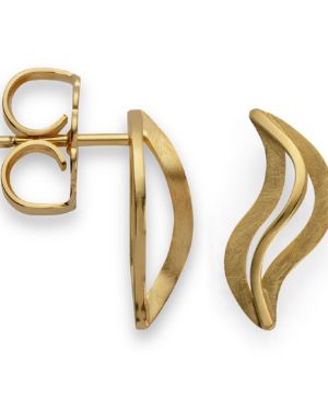48870 - 925/- Sterling Silver 925/- earrings, gold-plated, brushed/polished
