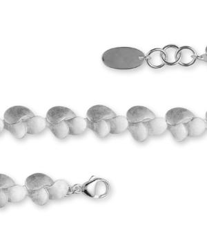 48900 - 925/- Sterling Silver 925/- bracelet, brushed, 16 cm + 2 cm