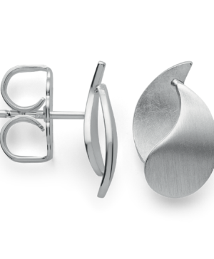 48981 - 925/- Sterling Silver 925/- earrings, rh, satin matte/scratch matte