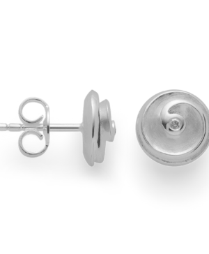 49040 - 925/- Sterling Silver 925/- earrings, matte/polished, dia. 0.02ct W-SI