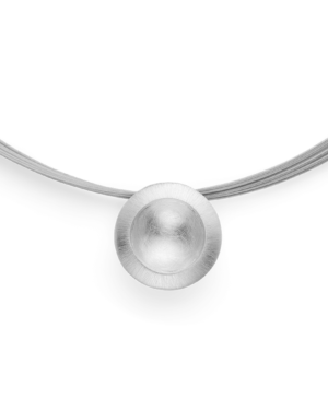 49061 - 925/- Sterling Silver 925/- pendant, rh, satin matt/scratch matt