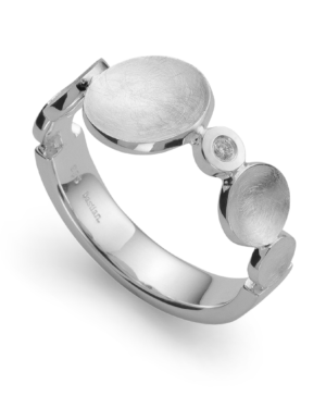 4912052 - 925/- Sterling Silver 925/-ring, brushed/polished, dia. 0.02ct W-SI