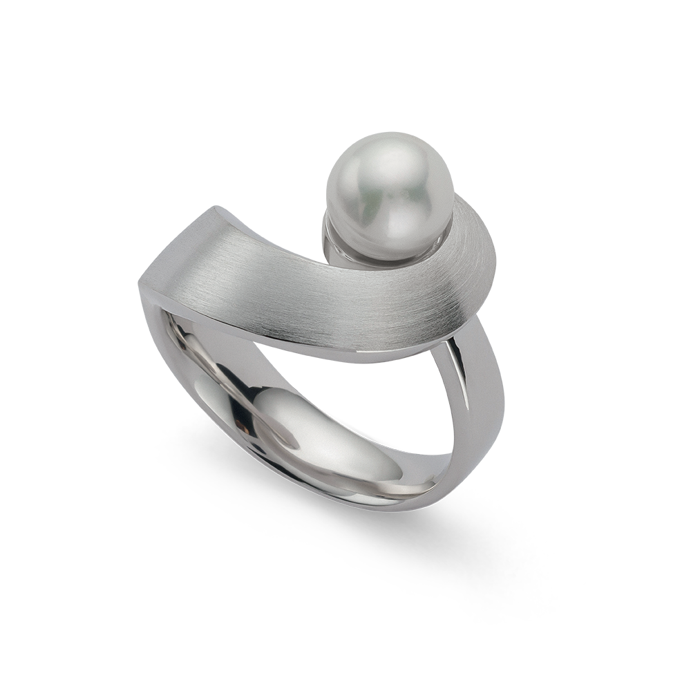 4923152 - 925/- Sterling Silver 925/- ring, rh, matt/pol, culture. pearl 2.89 ct