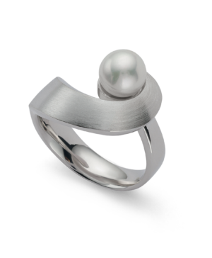 4923154 - 925/- Sterling Silver 925/- ring, rh, matt/pol, culture. pearl 2.89 ct