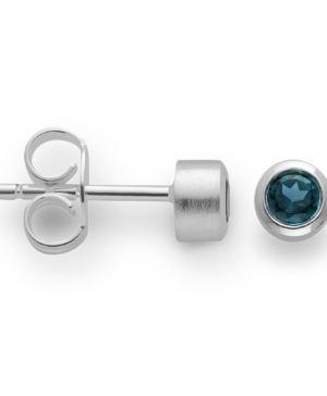 49250 - 925/- Sterling Silver 925/earrings, satin matte, topaz london blue 0.26ct