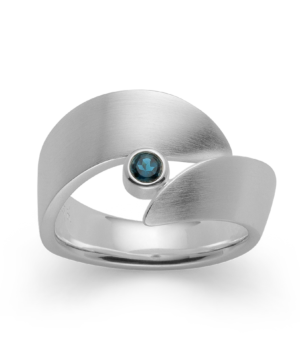 4926056 - 925/- Sterling Silver 925/- ring, satin matte, topaz london blue 0.13ct
