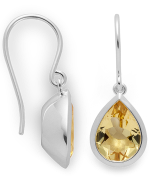 49321 - 925/- Sterling Silver 925/earrings, rh, pol, champagne quartz 5.34ct