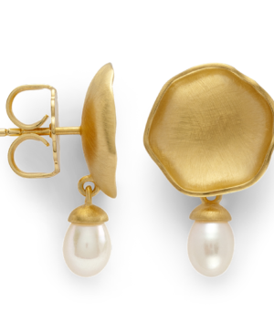 49380 - 925/- Sterling Silver 925 earrings, fg, matte, cultured pearl 3.10ct