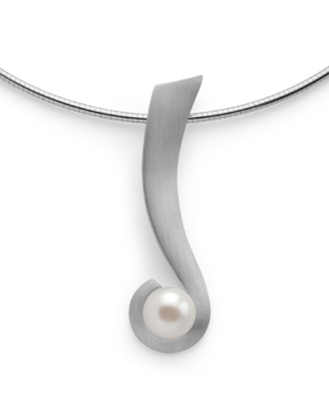 49431 - 925/- Sterling Silver 925/-pendant, rh, matte, cultured pearl 8.93ct
