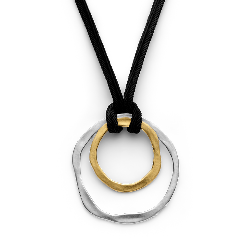 49460 - 925/- Sterling Silver 925/- pendant, partially gold-plated, satin finish