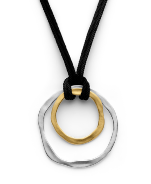 49461 - 925/- Sterling Silver 925/-pendant, partially gold-plated, rh, matte