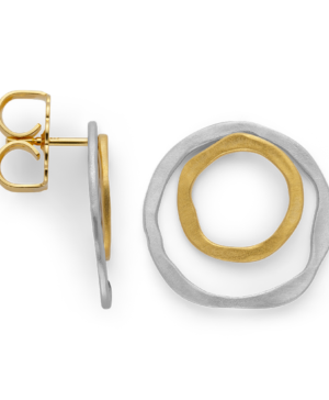 49471 - 925/- Sterling Silver 925/- earrings, partially gold-plated, Rhodium, matte