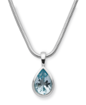 49481 - 925/- Sterling Silver 925/pendant, rh, polished, blue topaz 1.97ct
