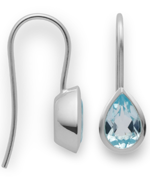 49490 - 925/- Sterling Silver 925/- earrings, polished, blue topaz 2.22ct