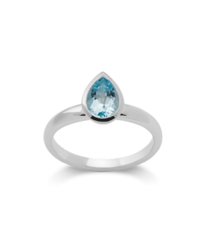 4950152 - 925/- Sterling Silver 925/- ring, rh, polished, blue topaz 1.12 carats