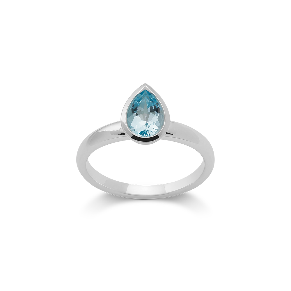 4950154 - 925/- Sterling Silver 925/- ring, rh, polished, blue topaz 1.12 carats
