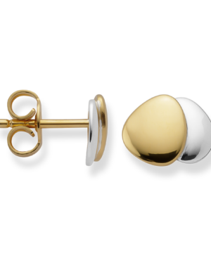 49520 - 925/- Sterling Silver 925/- earrings, partially gold-plated, polished