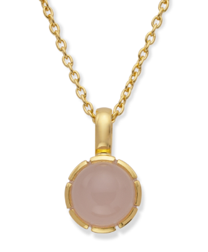 49570 - 925/- Sterling Silver Rose Gold 925 necklace, gold-plated, pol, rose quartz 1.33 ct, 45+5 cm