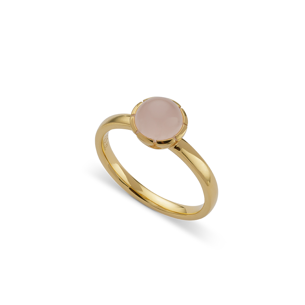 4958056 - 925/- Sterling Silver Rose Gold 925 ring, gold plated, polished, rose quartz 1.33 carat