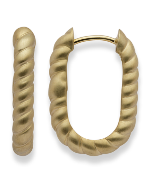 49600 - 925/- Sterling Silver 925/- creole, gold-plated, satin matte