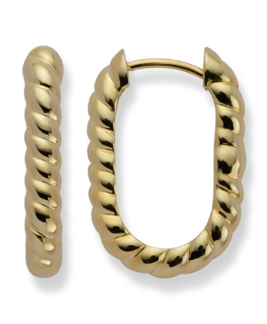 49620 - 925/- Sterling Silver 925/- creole, gold-plated, polished