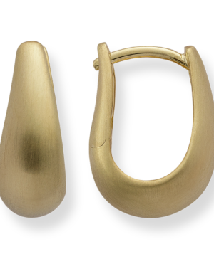 49640 - 925/- Sterling Silver 925/- creole, gold-plated, satin matte