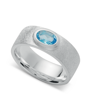 4980152 - 925/- Sterling Silver 925/- Rs. Ring blue topaz 0.54ct matte/pol