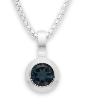49880 - 925/- Sterling Silver 925/- Pendant blue topaz 0.83ct. Matt/pol.