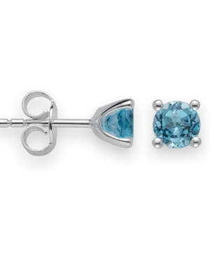 49960 - 925/- Sterling Silver 925/- Earrings blue topaz 1.24ct. Polished