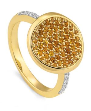 41/06221-0 750/- Bic Breuning Citrine/Diamond Ring 0.088 Ct. H/Si