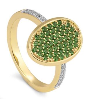 41/06217-0 750/- Bic Breuning Ring - g.Tsavorite/Diamond. 0,118 Ct. H/si