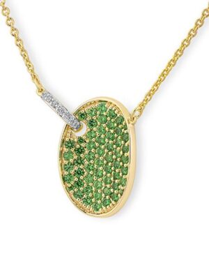 61/01538-0 750/-Bic Breuning Necklace/Pendant Set- g.tsavorite/BRILL. 0,045 Ct. H/si