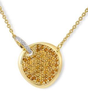 61/01539-0 750/- Bic Breuning Necklace/Pendant Set E.Citrin/Diamond. 0,045 Ct. H/si