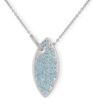 61/01537 750/- White Breuning Necklace/Pendant Set - Dark Blue Topaz (Swiss Blue)/BRILL. 0,045 Ct. H/si