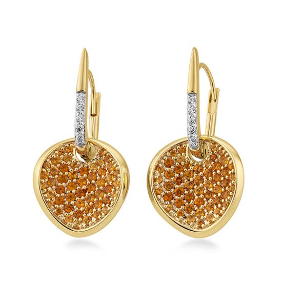 11/03145-0 750/-Bic Breuning Earring g.citrine/BRILL. 0,075 Ct. H/si