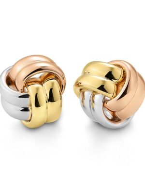 04/03698-5 925/- Tri-Colour Breuning Triple Overlapping Stud Earrings