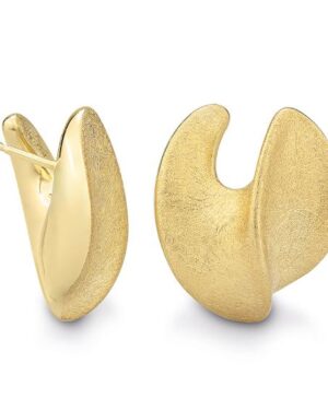 04/03704-5 925/- Yellow Gold Plated Breuning Wave Earrings