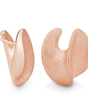 04/03704-5 925/- Rose Gold Plated Icematt Style Mesh Finish Wave Earring