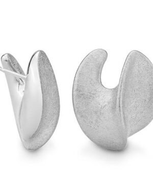 04/03704-5 925/- Rhodium Plated Icematt Style Mesh Finish Wave Earring