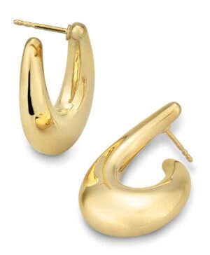 04/03710-5 925/- Yellow Gold Plated Breuning Tear-Profile Earrings